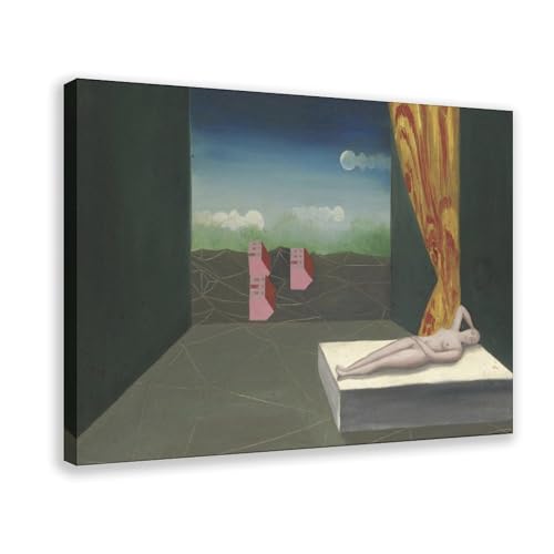 Impression sur toile surréalisme Apres Le Bal Magritte - Tableau décoration murale 30x45cm