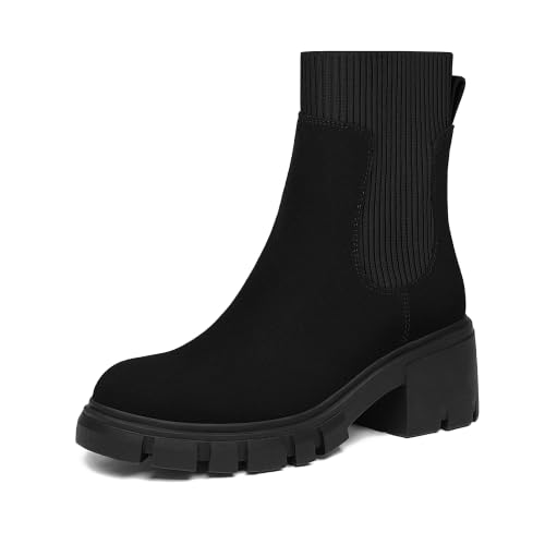 Athlefit Women's Chunky Platform Chelsea Ankle Boots - image 1