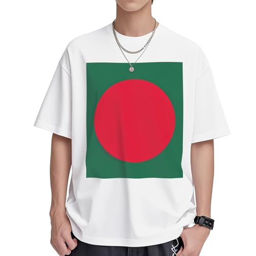 T-shirt drapeau Bangladesh femme manches courtes, tunique ample respirante