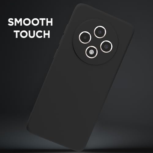 Image of Outlouders Back Cover for Oppo Reno 12F 5G | Camera Protection | Durable Soft Matte Silicone Bumper Case (Black)