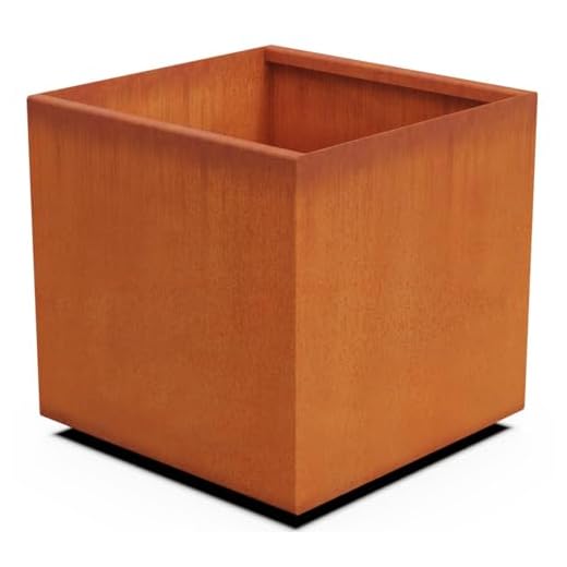PLANTERCRAFT Corten Steel Planter Square Cube Metal Garden Box Heavy Duty | Made in USA | Fully Assembled | Commercial Residental Outdoor