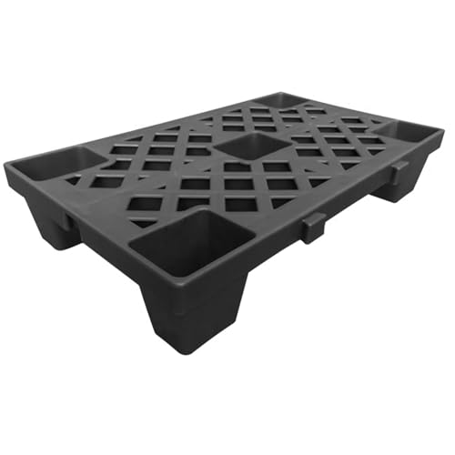 HDPE�y�ʃv���X�`�b�N�p���b�g �q�� ���[���b�N �ςݏd�ˉ\�Ȗh�����p���b�g �ÓI�׏d�e��600 Kg �K���[�W�q�� �n�����p �v���X�`�b�N���̂�(Black,40*40*10cm/16*16*4in)