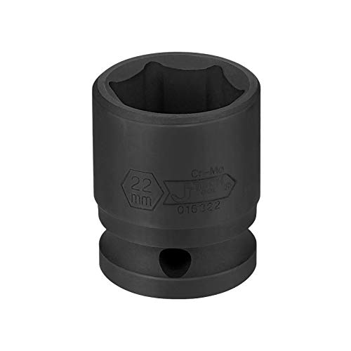 Image of Jetech 1 /2 Inch Drive 22mm Standard Impact Socket, Metric, Chrome Molybdenum Alloy Steel (Cr-Mo), 6-Point Design, Cold Forged & Heat Treated for Automotive & Heavy-Duty Maintenance