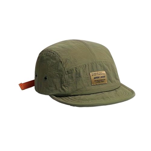Vintage Japanese Streetwear Baseball Cap | Breathable Quick-Dry Polyester Snapback | Hip-Hop Duckbill Hat for Men Accessory (Military Green)