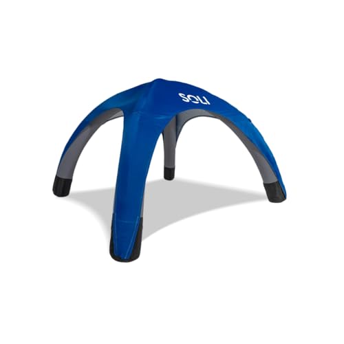 SOLI Inflatable Shade Air Canopy - Quick Self-Inflating Sun Shelter with Air Pump, UPF 50+ Sun Protection, Travel-Friendly, Stable Anchors for Beach, Camping & Backyard Use (Ultra Marine Blue) - 10 ft