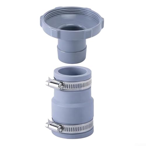 Kit d'adaptateur de tuyau d'aspirateur de piscine, connecteur pour tuyaux de 3,2 cm et 3,8 cm, plastique avec pinces en acier inoxydable pour un nettoyage efficace (1 lot)