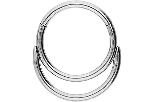 PIERCINGLINE Clicker de acero quirúrgico Piercing para Septum Tragus Helix | anillo doble | selección de colores