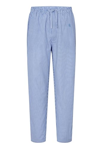 Preisvergleich Produktbild El Búho Nocturno Pyjamahose Herren Lang Schlafanzughose - Winter Flanellhose Baumwolle 100% Kariert Weihnachten / Schlafhose Männer Gewebt / Strick Übergang Taschen - 100% Baumwolle, Blau 8917, L