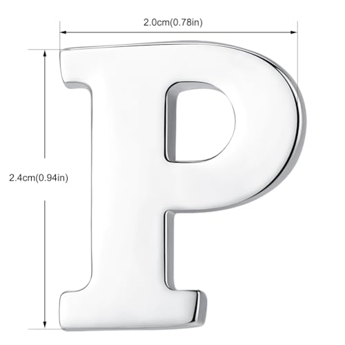 Image of HONEY BEAR Initial Alphabet Letter Lapel Pins Collar Badge Brooches for Mens /Womens Shirt Dress Decoration Silver