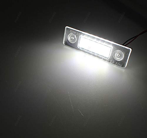 PolarLander 2X White Canbus Error Gratis LED Luz De Matrícula Coche Luz De Cola Luces De Señal Pieza De Automóvil Para S-Koda Octavia Roomster 5J