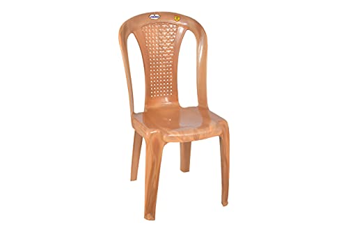 Image of Prima Plastic Chair for Living Room | Set of 2 | Chair for Home, Living Room, Multipurpose | Stackable Chair Without Arm | 100% Virgin Plastic | Chair 4003 (Sandalwood Colour)