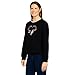 Alfred Dunner Women's Lovebirds Heart Wreath Pullover Sweatshirt Size S Black