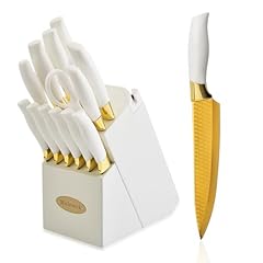 White Handle, Gold Blade & White Block
