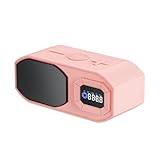 RayangSound Bluetooth-Radio-Wecker mit Lautsprecher für Schlafzimmer，（CHJ668-Pink）