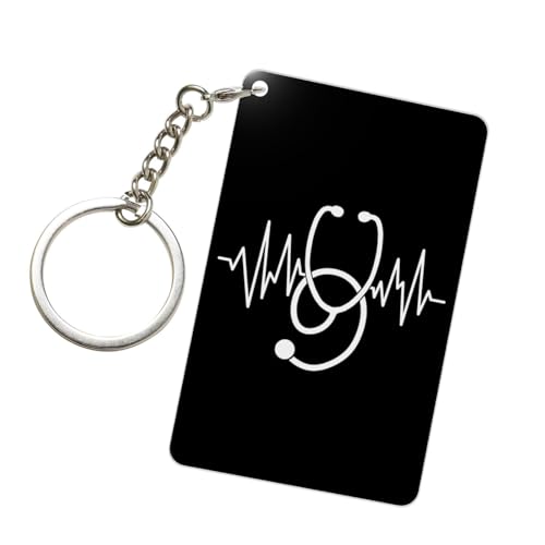 YOMCONECT Stethoscope Heartbeat Doctor Nurse Fashionable Acrylic Keychain 2x3 In Trendy Key Accessories Style Enthusiasts
