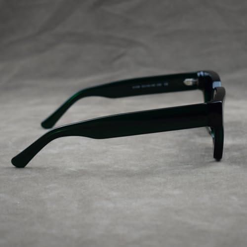 Image of Retro Fashion Thick Acetate Polarized Sunglasses Trendy Square Men Womens Black Grey Shades Vintage