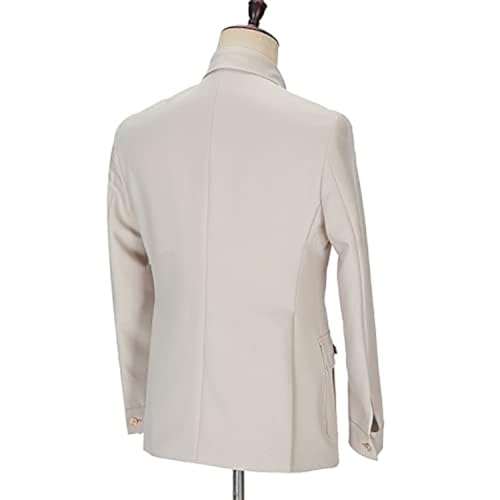 Mens Suit Slim Fit - 2 Piece Suits for Men Multi-Pocket Tuxedos Jacket Button-Down Casual Suit with Gold Buttons3