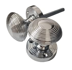 Haven Heritage ® Internal Ribbed Round Sprung Mortise Door Knob in Polished Chrome - Rose Diameter Approx 56mm 1 x Pair