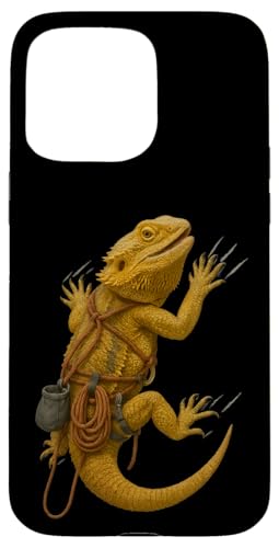 Bearded Dragon Rock Climbing Pogona Vitticeps Design �X�}�z�P�[�X iPhone 15 Pro Max �p