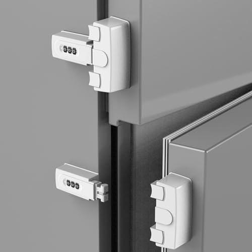 Combination Refrigerator Lock Fridge Lock with Code for Baby Adhesive Freezer Latch Safety Coded Lock to Keep Door Closed for Kids Child Proof Rv Fridge Door Latches (2, Normal)