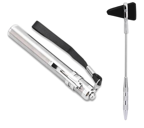 Image of HYZIK Medical Doctor LED Pocket Pen Torch with Knee Hammer for Doctor Use, Neurological Examinations & Clinical Assessments