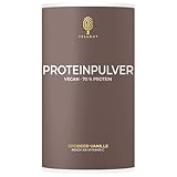 PROTEINPULVER ERDBEER-VANILLE • 70% Protein • 3 pflanzliche Proteinquellen • enthält gesunde Darmbakterien • vegan & glutenfrei • sojafrei