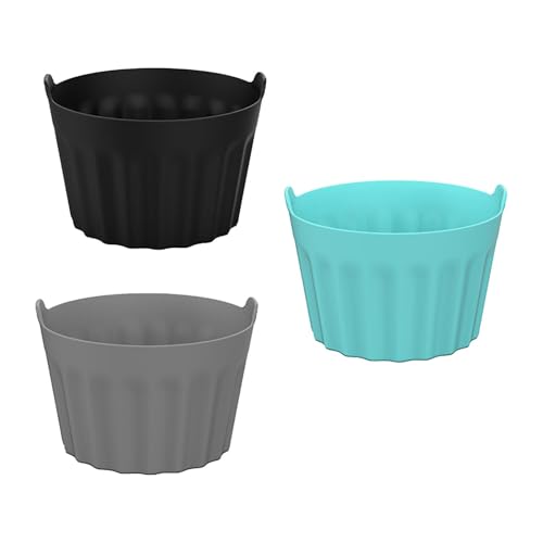 3 moldes de silicona para freidora de aire, accesorios de aire, moldes para freidora de aire reutilizable Airfryer, accesorio para alfombra de pastel de café de huevos cocidos (A)