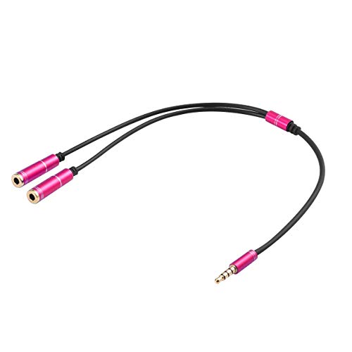 MXECO 3.5mm Stereo Jack Splitter Cable Adapter Connectors 3.5mm 1 Male to 2 Female 2 IN 1 Headphone Transducer Audio Cable