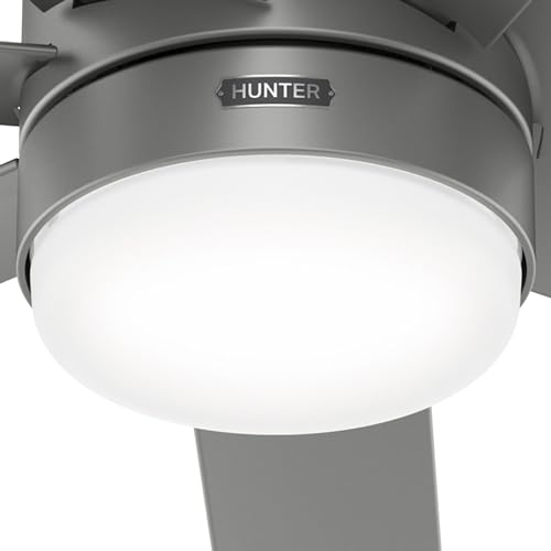 Image of Hunter Brazos Outdoor with LED Light 52 inch Matte Silver - Matte Silver
