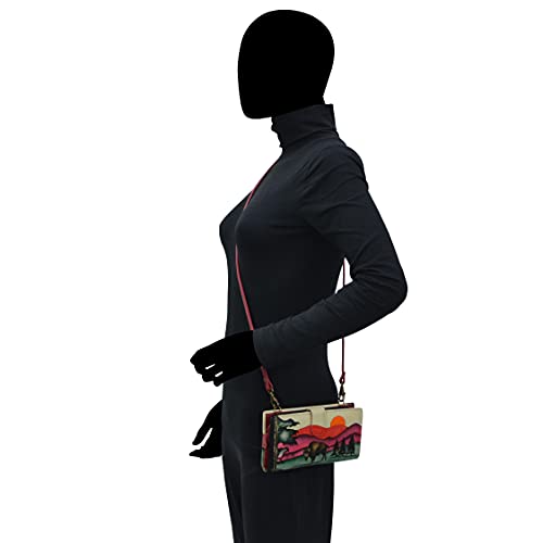 Anna by Anuschka Women's Hand-Painted Genuine Leather Bi-Fold Wallet With Strap4