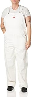 Dickies mens Painters Bib overalls and coveralls workwear apparel, White, 34W x 30L US