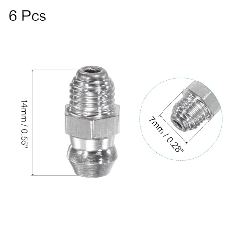 Image of uxcell 6Pcs Metric Stainless Steel Straight Grease Fitting M6 x 0.75mm Thread Hydraulic Grease Fitting Accessories