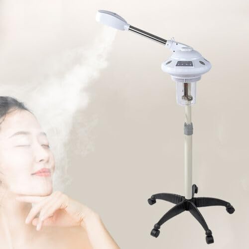 Vaporizador facial vertical para sauna facial, limpiador de poros, boquilla giratoria 360°, vaporizador de ozono, nano-atomización, 750 W, 680 ml