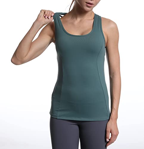 Image of RUNNING GIRL Tank Tops with Built in Bras,Workout Racerback Tank Tops for Women Athletic Yoga Top
