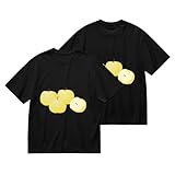 [NBKING] 秋の味覚の梨 Tシャツ メンズ 半袖 丸首 綿100% 夏服 カットソー カジュアル おしゃれ 快適 通気性 軽い 柔らかい XXL