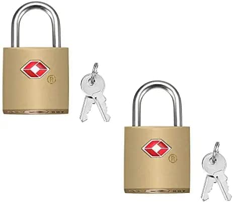 VENEKETY Pack of 2-Small Brass Lock TSA Approved with Keys,International Locks for Luggage Bag Travelling Locks Padlock(Gold)-picture-41
