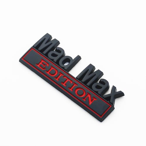Image of 2Pc Madmax Edition Emblem 3D Badge Stickers with Double Tape for Cars, Trucks, Motorcycles, Boats (Black Red)
