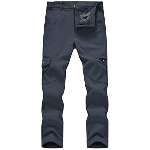 YSENTO Men's Outdoor Waterproof Hiking Trousers Fleece Lined Winter Thermal Softshell Walking Ski Trousers(GY,32) Grey Cover