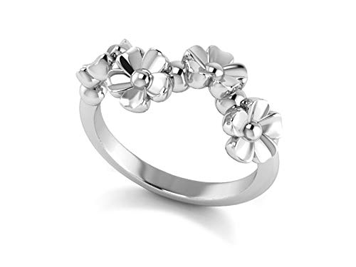CloseoutWarehouse Sterling Silver Zinnia Flower Crown Ring