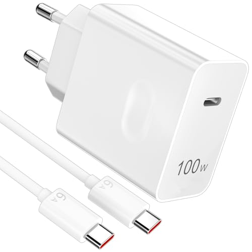 100W per Super-charge Caricabatterie USB-C per Honor Magic8 Pro 7 7Pro 400/200Pro,100W PD USB C Adattatore di alimentazione con 6A Cavo USBC 1m per Honor 600/400Lite 200Lite Magic 7lite X9d Pad X9a