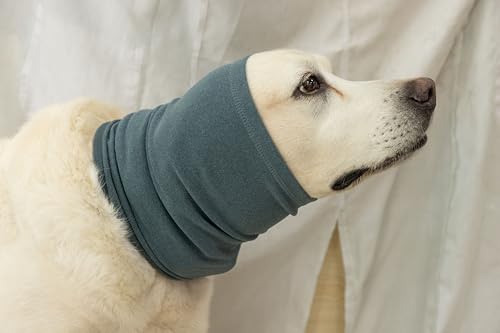 Image of Soothing Dog Ear Cover,Keep Calm Comfort Anti Anxiety Relief Surgery Recovery Head Cover for Dog Navy M