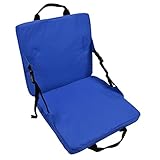 BALRAJ Cojín Plegable para Silla, Asiento Portátil para Estadio, Cojín Suave Y Cómodo con Respaldo para Acampar Al Aire Libre, Senderismo, Caminar, Estadio, Oficina(Azul)