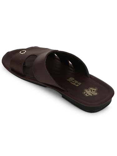 Image of Liberty A-HA MPU-58 Casual Flat Sandal For Men - Black,Brown, Tan PU Slip-on Slipper - Stylish Footwear for Travel, Office & Home - Soft Padded Sole - Lightweight and Durable - Outdoor Chappal for Man