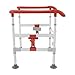 Toilet Safety Rails, Detachable Toilet Standing Aid with Adjustable Height and Width Stable Toilet Safety Frame with Handles Toilet Seat Risers for Seniors Disabled Can Supports 330lbs (Red)