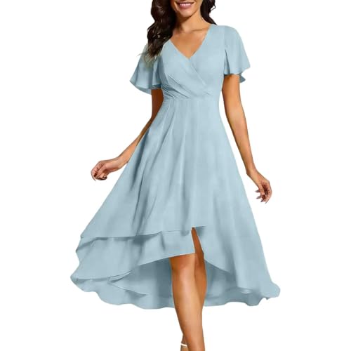 Robe d'été en mousseline chic et fluide avec col en V