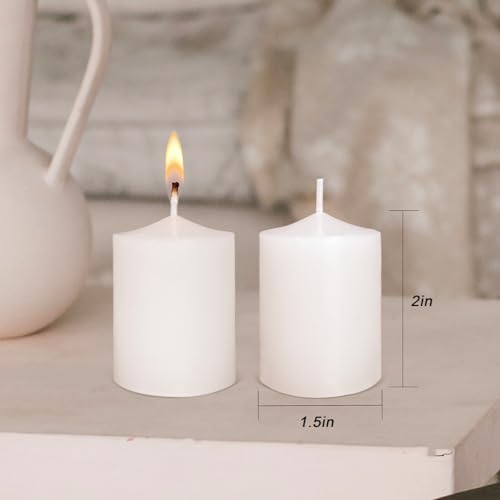 Hosvot VOTIVE CANDLES Long Burn Time Unscented Candles Votives Bulk Pack Of 24 Small Pillar Candles thumb #6