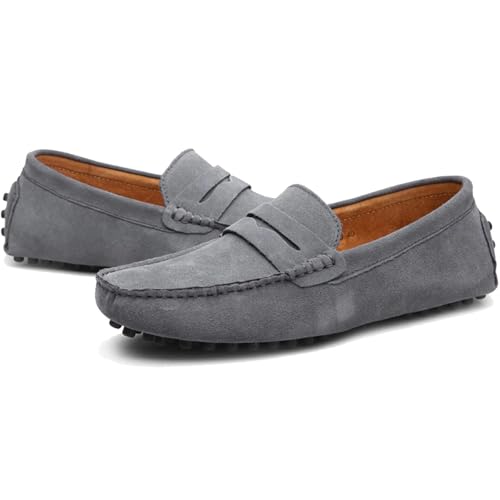 Image of PPXID Men's Dress Loafers Slip On Casual Shoes Lightweight Soft Penny Loafers Suede Driving Boat Shoes Moccasins