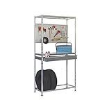 SimonRack Reifenregal, Reifenständer, inkl. Werkzeugtafel mit Zubehör, 2000 x 1000 x 400 mm, Regal für 6 Reifen, 1 Schublade, verzinkt - Simonauto