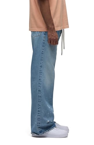 Image of Hudson Men's Luca Loose Fit Wide Leg Denim Pant