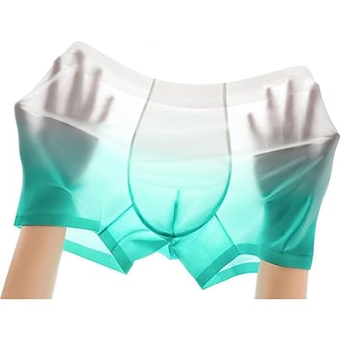 GAOGAO Breathable Men's Ice Silk Underwear with Gradient Color Fast Drying Sports Box Briefs (US, Numeric, 33, 36, Regular, Regular, Glacier Blue) Cover